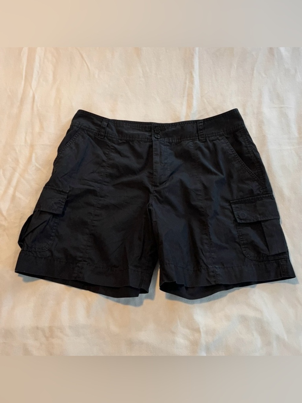 Ralph Lauren Black Cotton Shorts Green Label 2 Side Pockets SZ 14 Waist 36” EUC